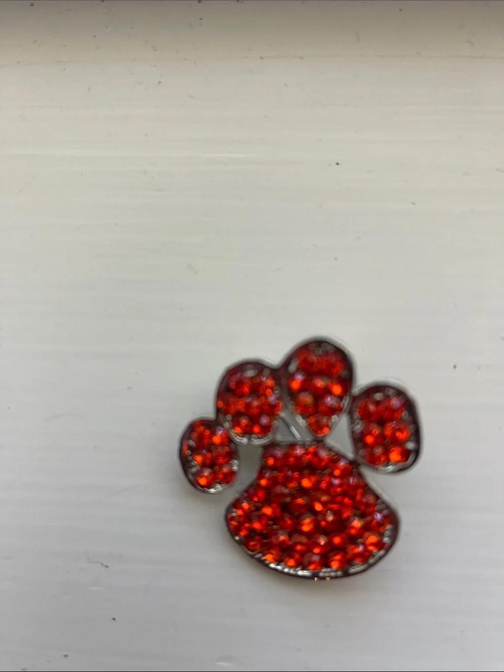 Orange Crystal Paw Pendant - Stylish Pet Charm